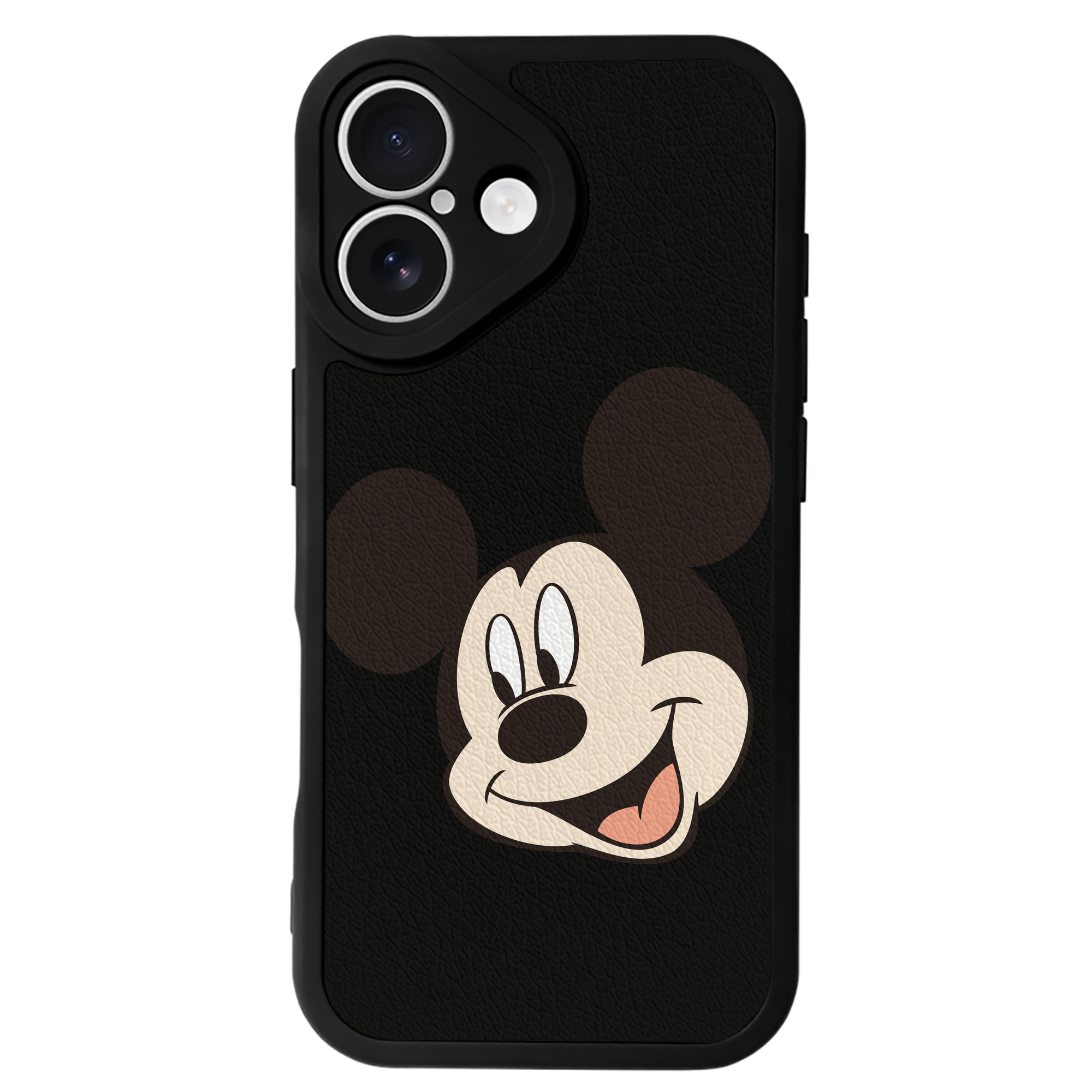 （画像用） ミッキーマウス Mickey Mouse 【iPhone 16シリーズ対応】シリコンスマホケース（レザー調） 材質：シリコン